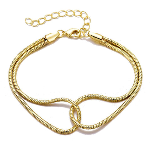 14k Gold Plated Interlocking Rope Chain Bracelet