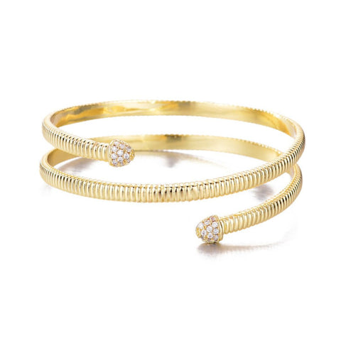 14k Gold Plated Crystal Wrap Cuff