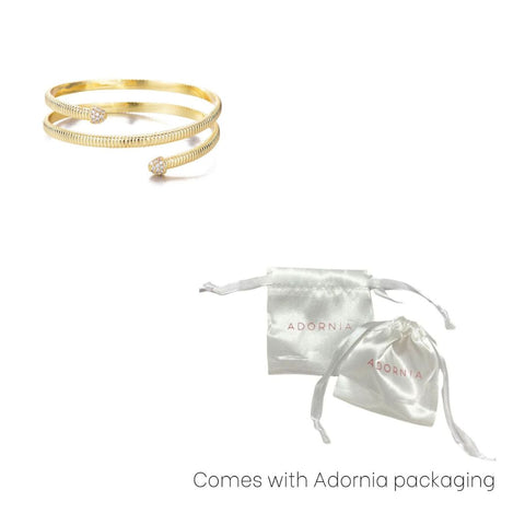 14k Gold Plated Crystal Wrap Cuff