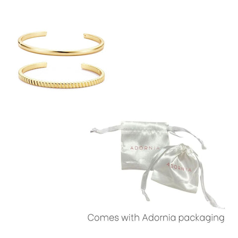 14k Gold Plated Set of Two Cuffs