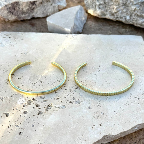 14k Gold Plated Set of Two Cuffs