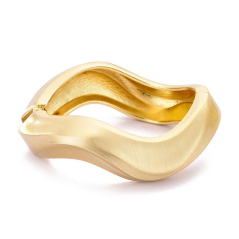 Gold Plated Wavy Chunky Bangle