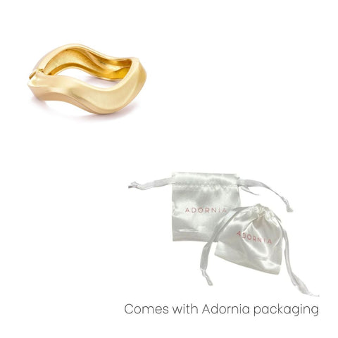 Gold Plated Wavy Chunky Bangle