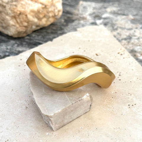 Gold Plated Wavy Chunky Bangle