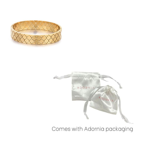 Tarnish Resistant 18k Gold Plated Clover Bangle
