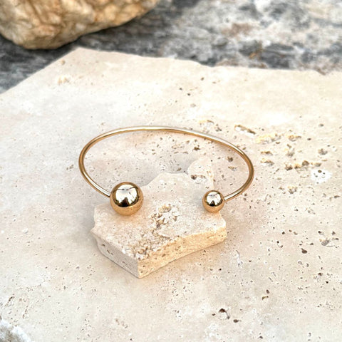 Gold Plated Spheres Cuff