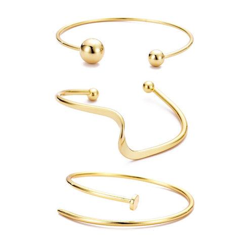 Gold Plated 3-Cuff Set