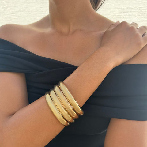 Gold Plated 4-Bangle Set