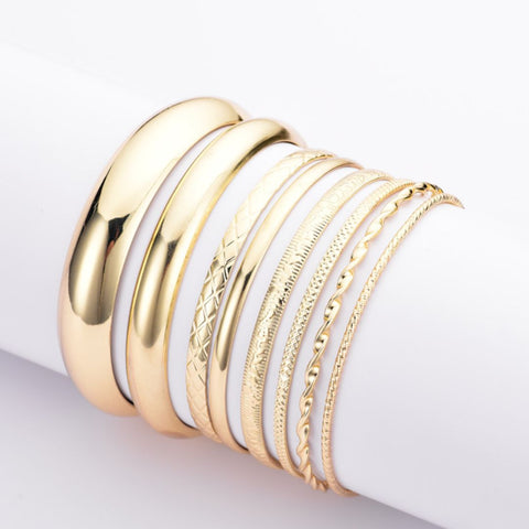 Gold Plated 8-Bangle Set