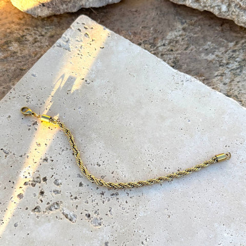 Tarnish Resistant 18k Gold Plated Rope Chain Bracelet