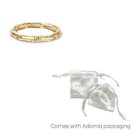 Gold Plated Rectangle Paperclip Chain Bracelet