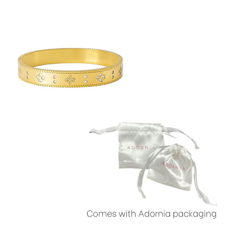 Tarnish Resistant 18k Gold Plated Clover Bangle