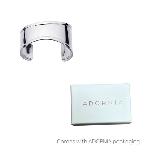 Tarnish Resistant Silver Plated Tall Curve Cuff