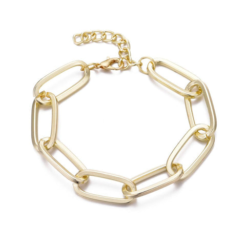 Gold Plated Chunky Paperclip Chain Bracelet