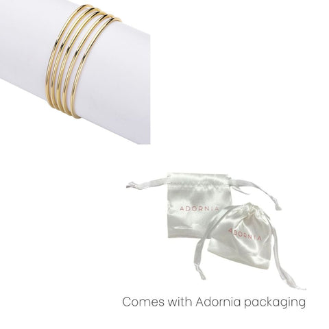 14k Gold Plated 5-Piece Tube Bangle Set