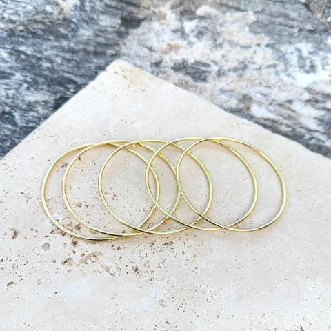 14k Gold Plated 5-Piece Tube Bangle Set