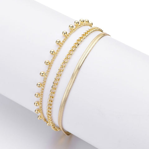 14k Gold Plated 3-Chain Set