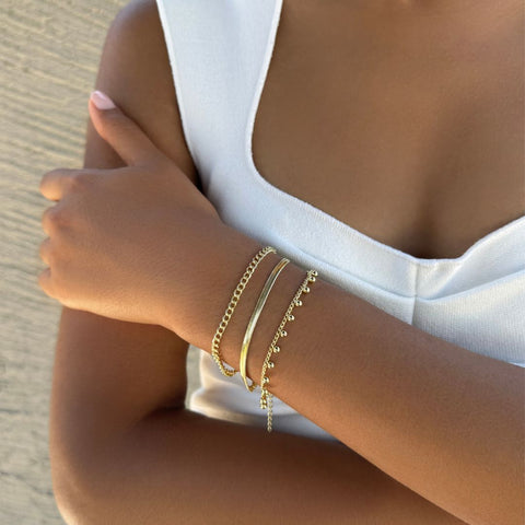 14k Gold Plated 3-Chain Set