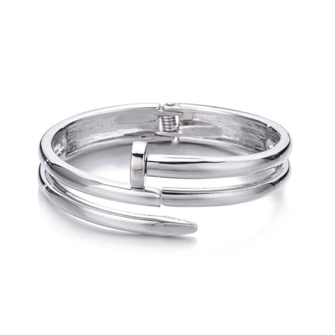 Silver Plated Hinge Nail Cuff