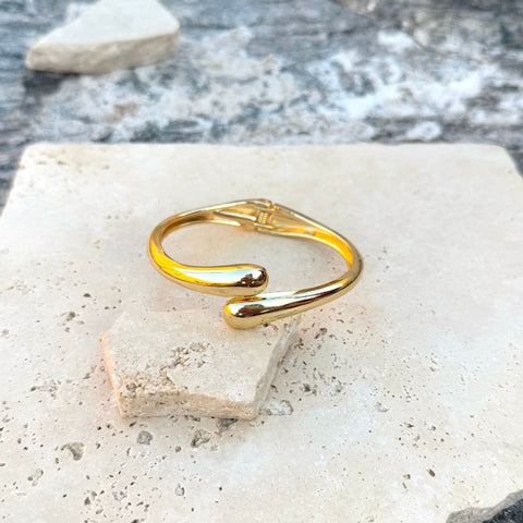 Gold Plated Overlapping Bands Cuff
