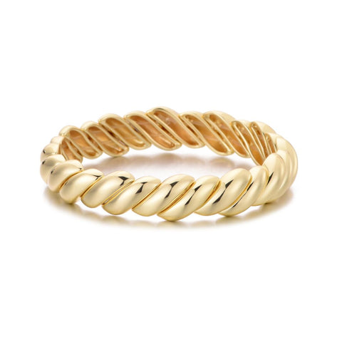 14k Gold Plated Macaroni Stretch Bracelet