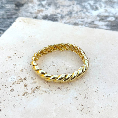 14k Gold Plated Macaroni Stretch Bracelet