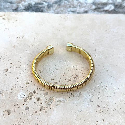 14k Gold Plated Omega Coil Cuff