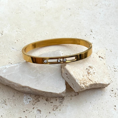 Tarnish Resistant Sliding Stones Cuff