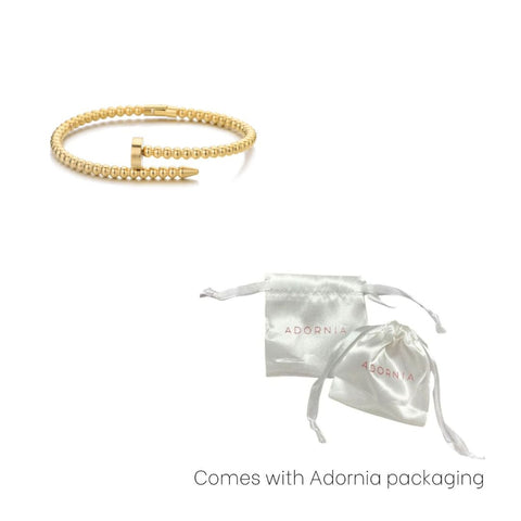 Tarnish Resistant 18k Gold Plated Beaded Nail Cuff