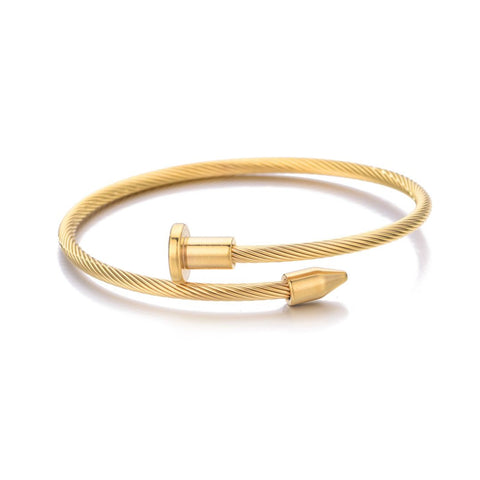 Tarnish Resistant 18k Gold Plated Nail Head Wrap Cuff