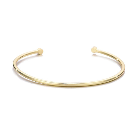 14k Gold Plated Crystal Ends Open Cuff