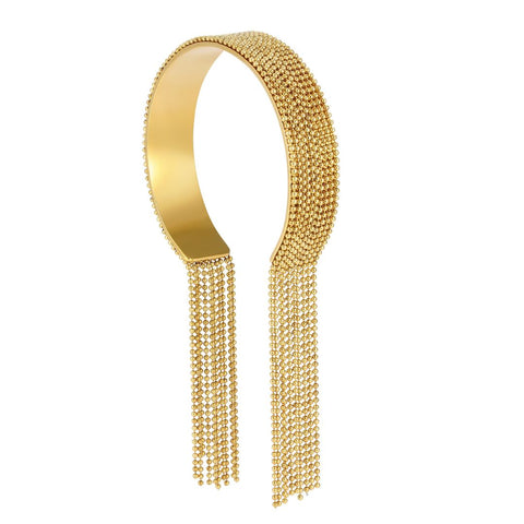 Tarnish Resistant 18k Gold Plated Fringe Cuff