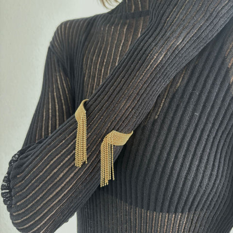 Tarnish Resistant 18k Gold Plated Fringe Cuff