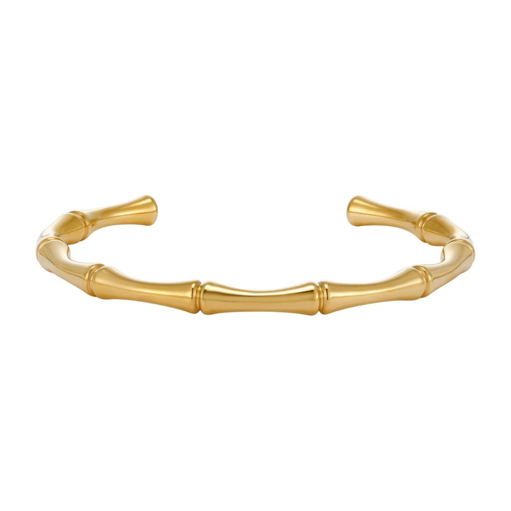 Tarnish Resistant 18k Gold Plated Bamboo Cuff