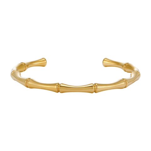 Tarnish Resistant 18k Gold Plated Bamboo Cuff