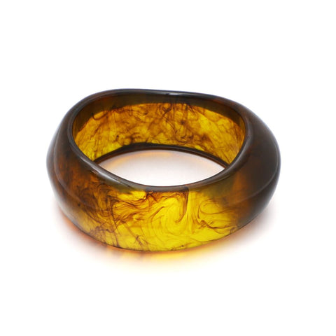 Gold Chunky Brown and Gold Bangle Set