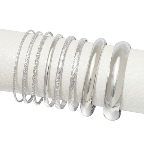 Silver Plated 8-Bangle Set
