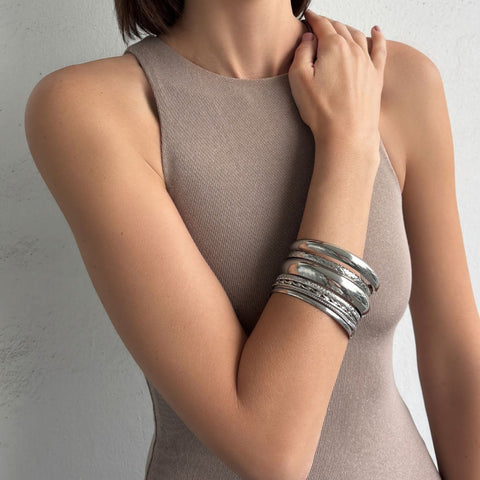 Silver Plated 8-Bangle Set