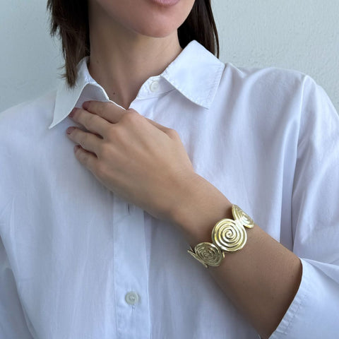 Gold Plated Swirl Cuff