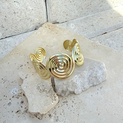 Gold Plated Swirl Cuff