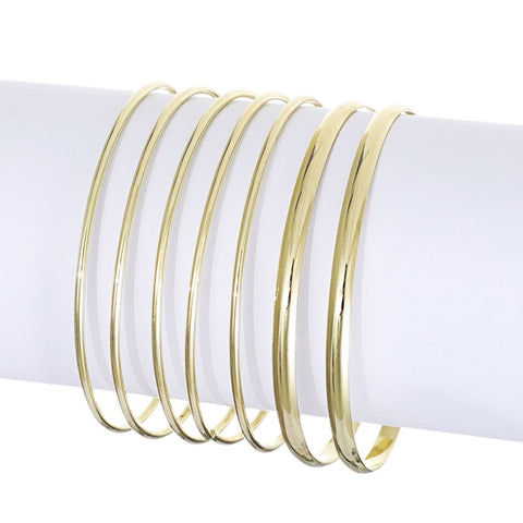 Gold Plated 6-Piece Thin Bangle Set
