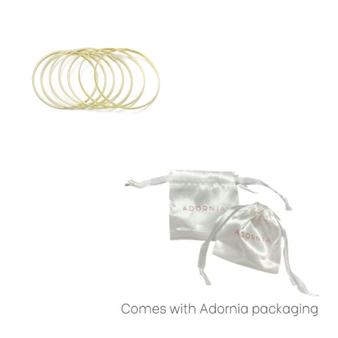 Gold Plated 6-Piece Thin Bangle Set
