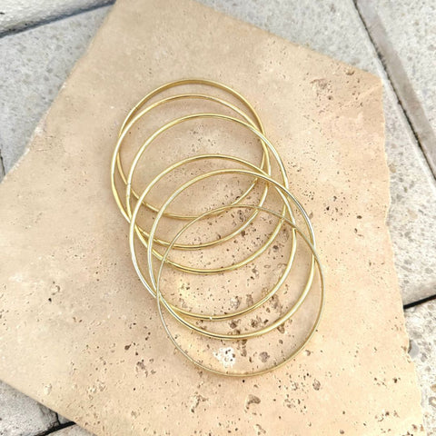Gold Plated 6-Piece Thin Bangle Set