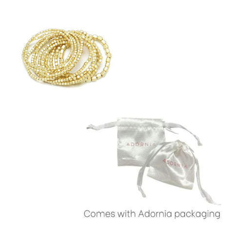 Set of 10 Golden Bead Stretch Bracelets