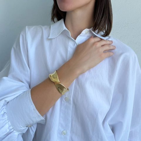 Gold Plated Twist Cuff