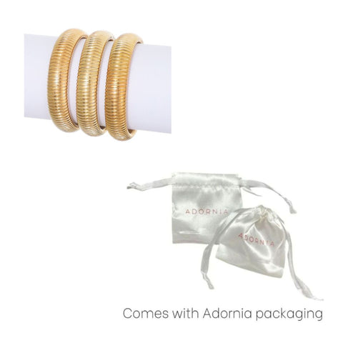 Gold Plated Set of 3 Coil Stretch Bracelets