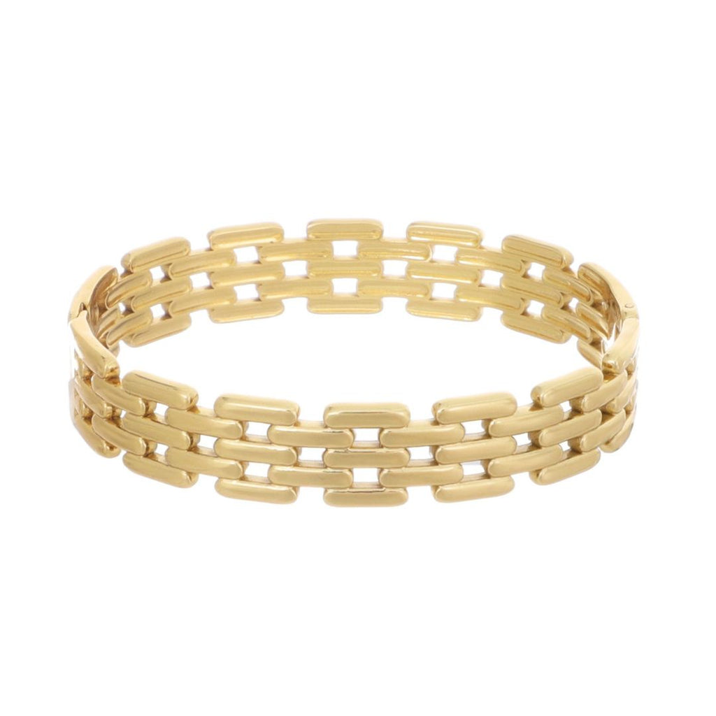 Gold Plated Chain Cuff with Invisible Clasp