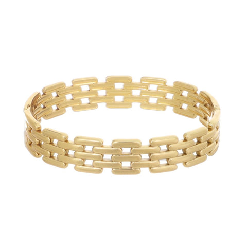 Gold Plated Chain Cuff with Invisible Clasp