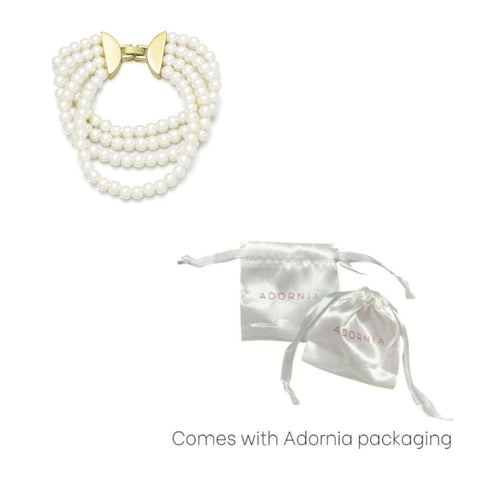 Multi-Strand Faux Pearl Statement Bracelet