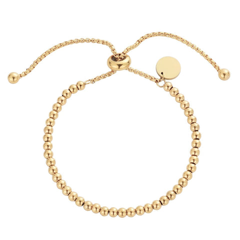 Tarnish Resistant 18k Gold Plated Beaded Bolo Bracelet